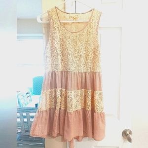 EUC A'REVE ivory Dress  Sz Small lace  like new see through  sun dress $65 retai